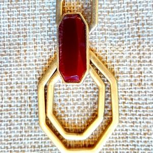 Marks and Spencer geometric gold tone statement necklace.